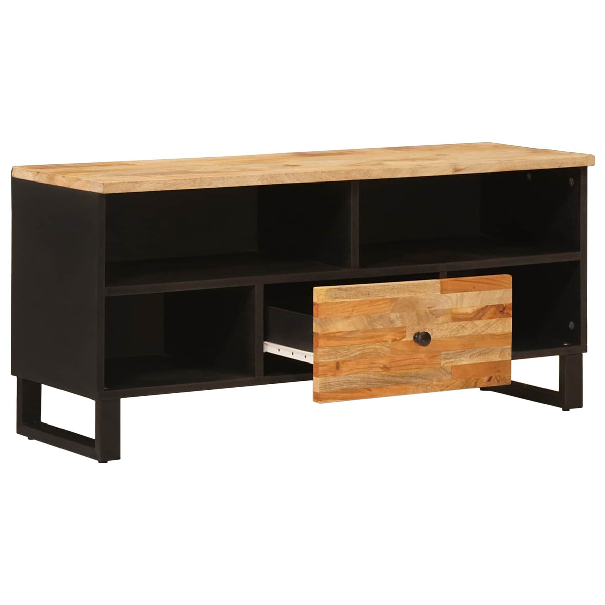 vidaXL TV Cabinet Brown 100 x 33 x 46 cm Solid Mango Wood 2