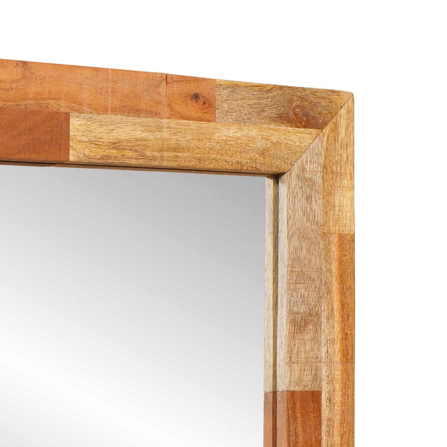 vidaXL Bathroom Mirror Artisan Oak 50 x 70 x 2.5 cm Solid Mango Wood 4