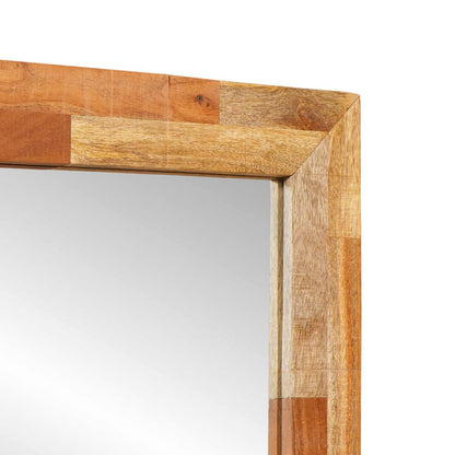 vidaXL Bathroom Mirror Artisan Oak 50 x 70 x 2.5 cm Solid Mango Wood 4