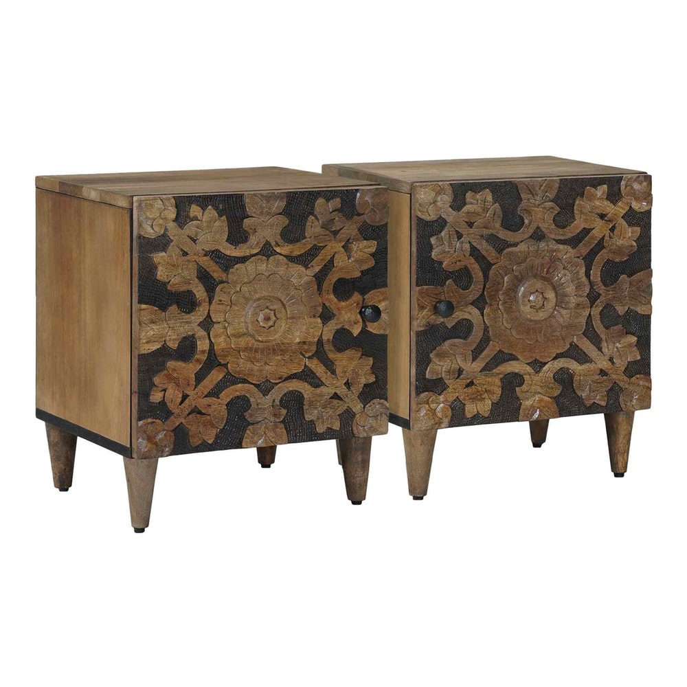 Bedside Cabinet 40 x 33 x 46 cm Solid Mango Wood Brown 2
