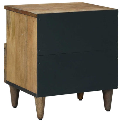 vidaXL Bed cabinet with Drawer Brown 40 x 33 x 46 cm Solid Mango Wood 5