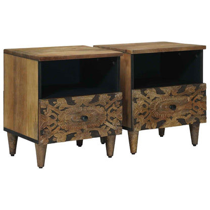 vidaXL Bed cabinet 40 x 33 x 46 cm Solid Mango Wood