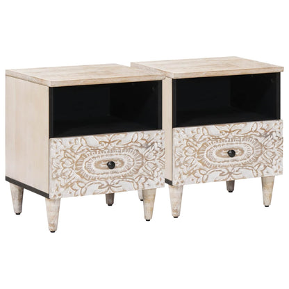 vidaXL Bed cabinet 40 x 33 x 46 cm Solid Mango Wood