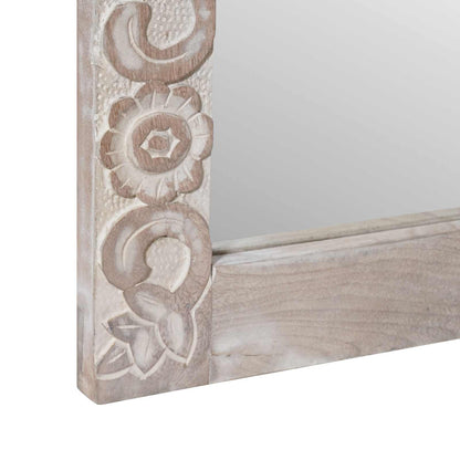 vidaXL Wall Mirror White 70 x 50 cm Solid Mango Wood Rectangular 5