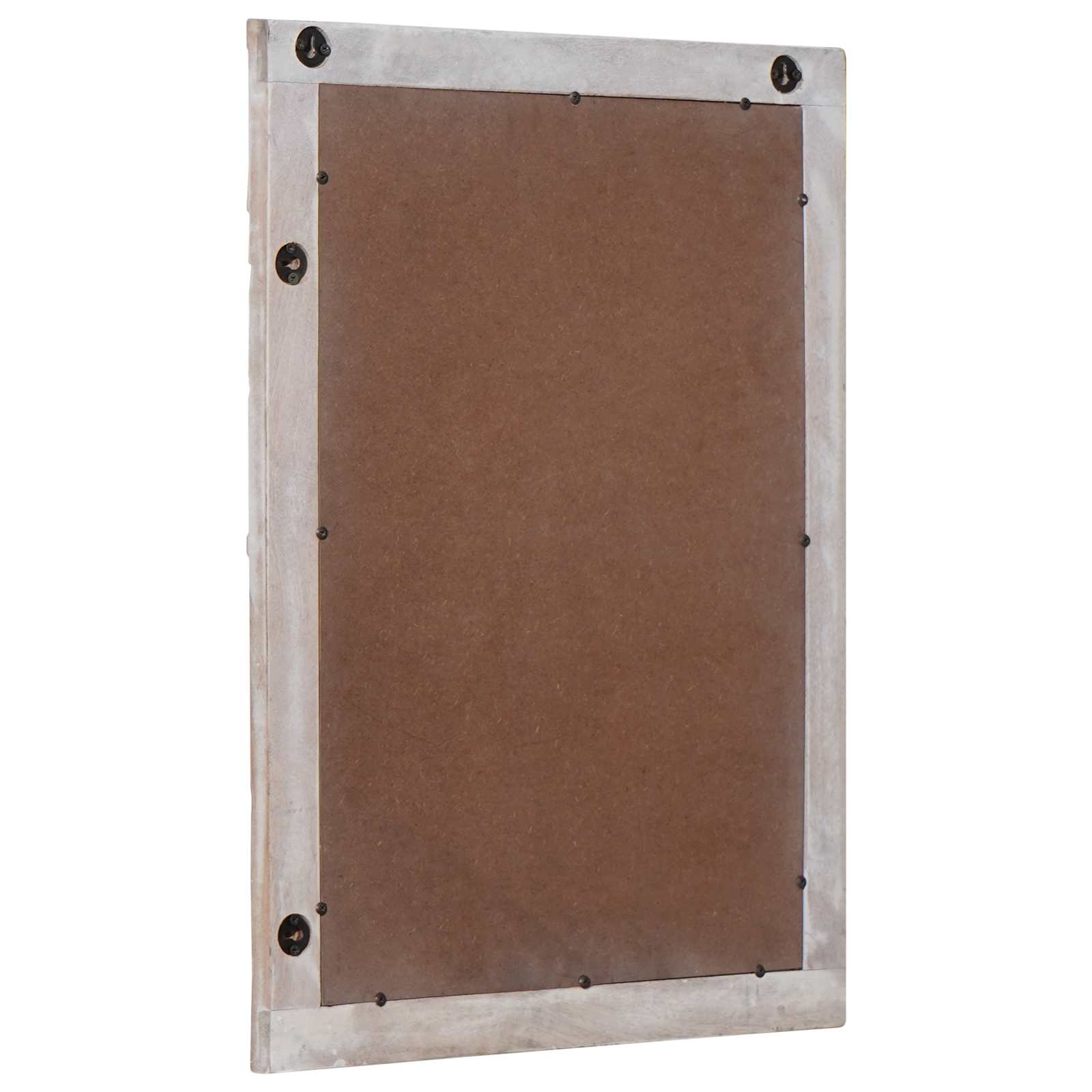 vidaXL Wall Mirror White 70 x 50 cm Solid Mango Wood Rectangular 3