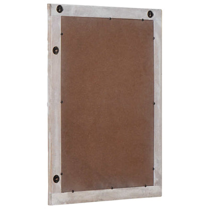 vidaXL Wall Mirror White 70 x 50 cm Solid Mango Wood Rectangular 3