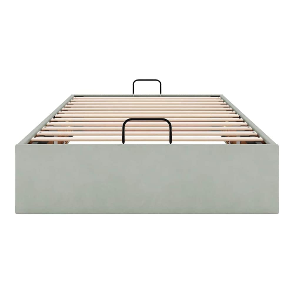 Ottoman Bed Frame No Mattress Single Velvet Light grey 3FT Single