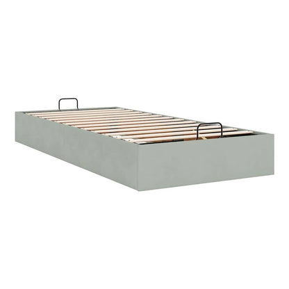 Ottoman Bed Frame No Mattress Single Velvet Light grey 3FT Single