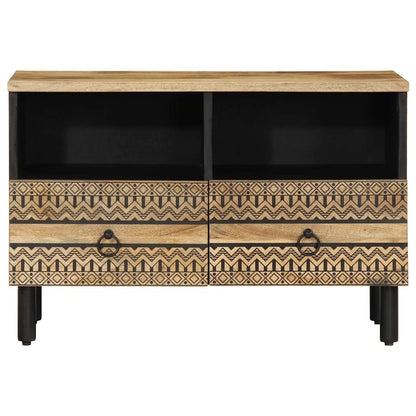 vidaXL TV Cabinet Black 70x33.5x46 cm Solid Rough Wood Mango 3