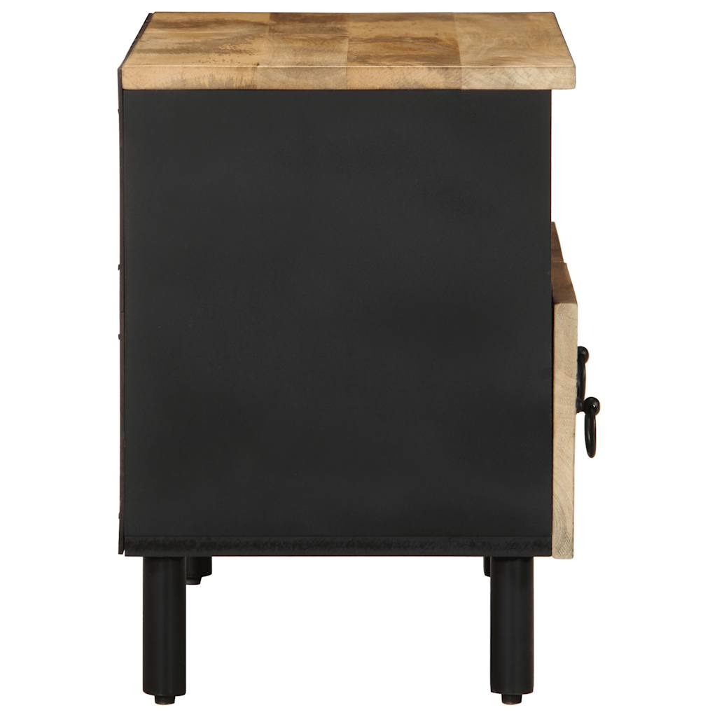 vidaXL TV Cabinet Black 70x33.5x46 cm Solid Rough Wood Mango 4