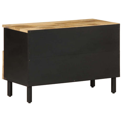 vidaXL TV Cabinet Black 70x33.5x46 cm Solid Rough Wood Mango 5