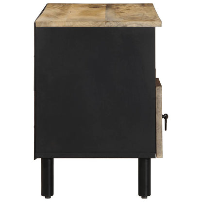 vidaXL TV Cabinet Black 100x33.5x46 cm Solid Rough Wood Mango 4