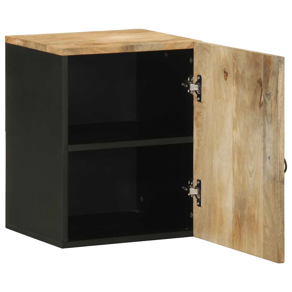 vidaXL Bathroom Hanging Cabinet Black 38x33,5x48 cm Solid Wood Mango 2