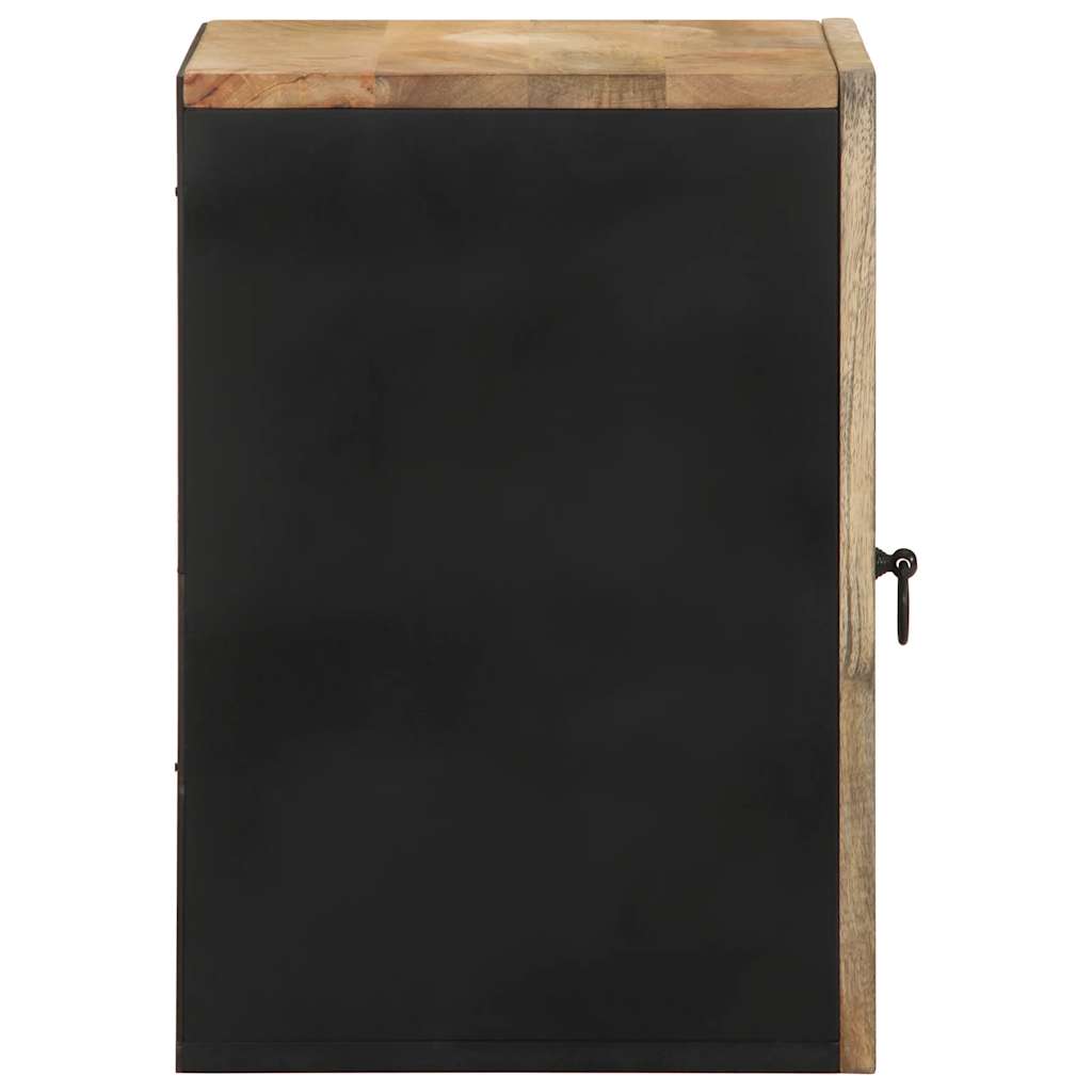vidaXL Bathroom Hanging Cabinet Black 38x33,5x48 cm Solid Wood Mango 5
