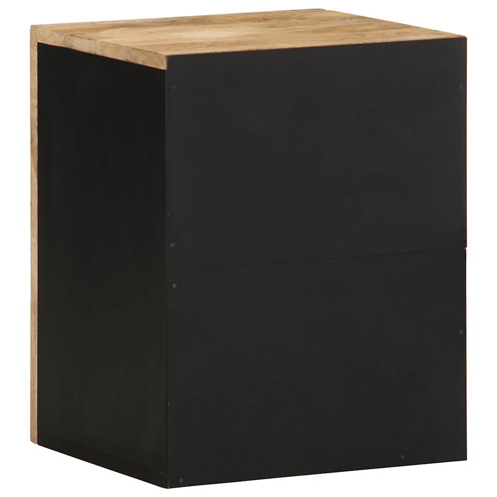 vidaXL Bathroom Hanging Cabinet Black 38x33,5x48 cm Solid Wood Mango 4
