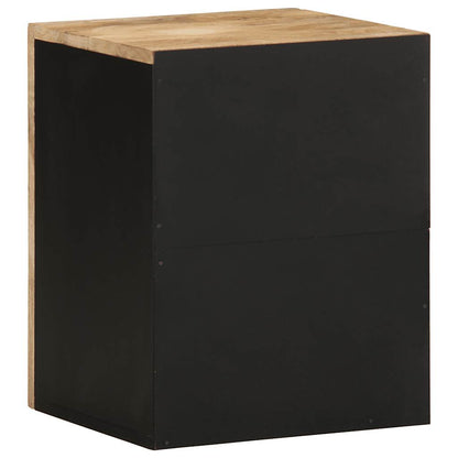 vidaXL Bathroom Hanging Cabinet Black 38x33,5x48 cm Solid Wood Mango 4