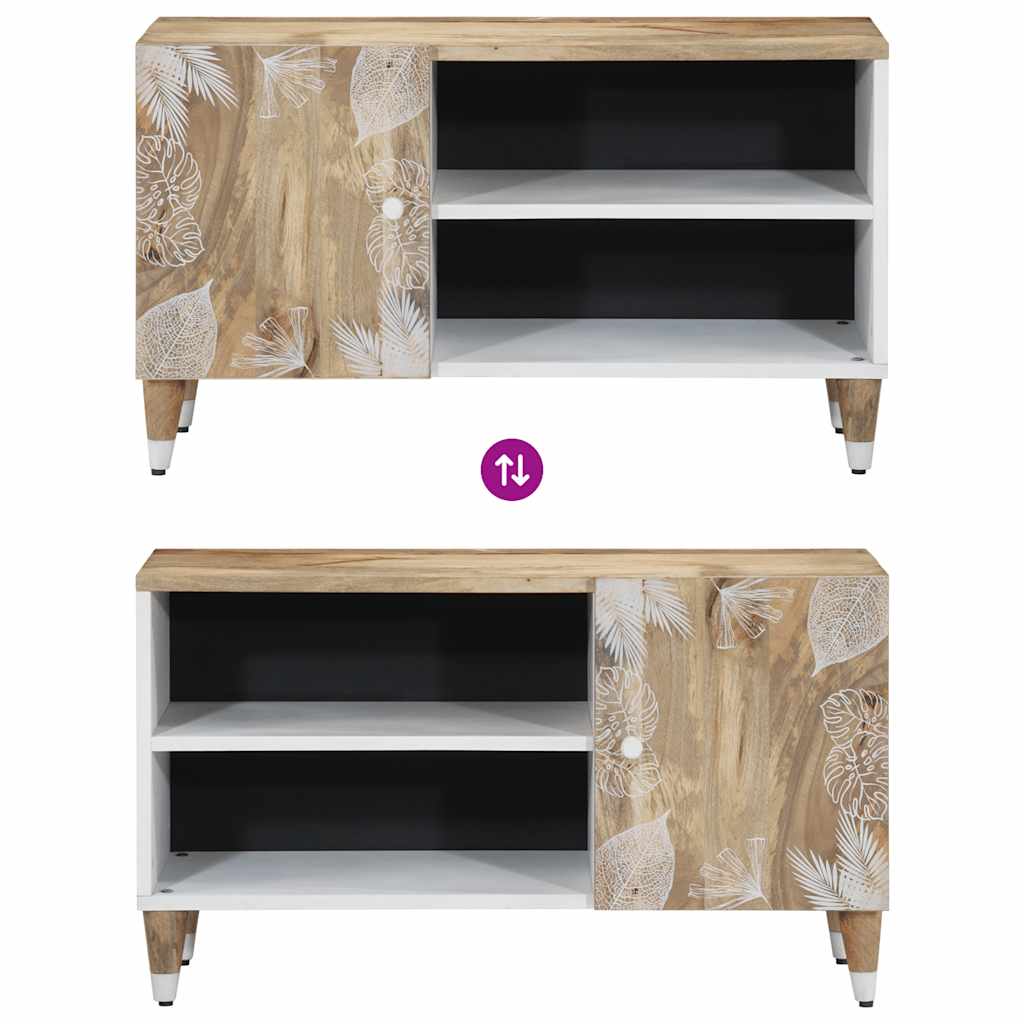 vidaXL TV Cabinet 80x31.5x46 cm Solid Wood Mango 6