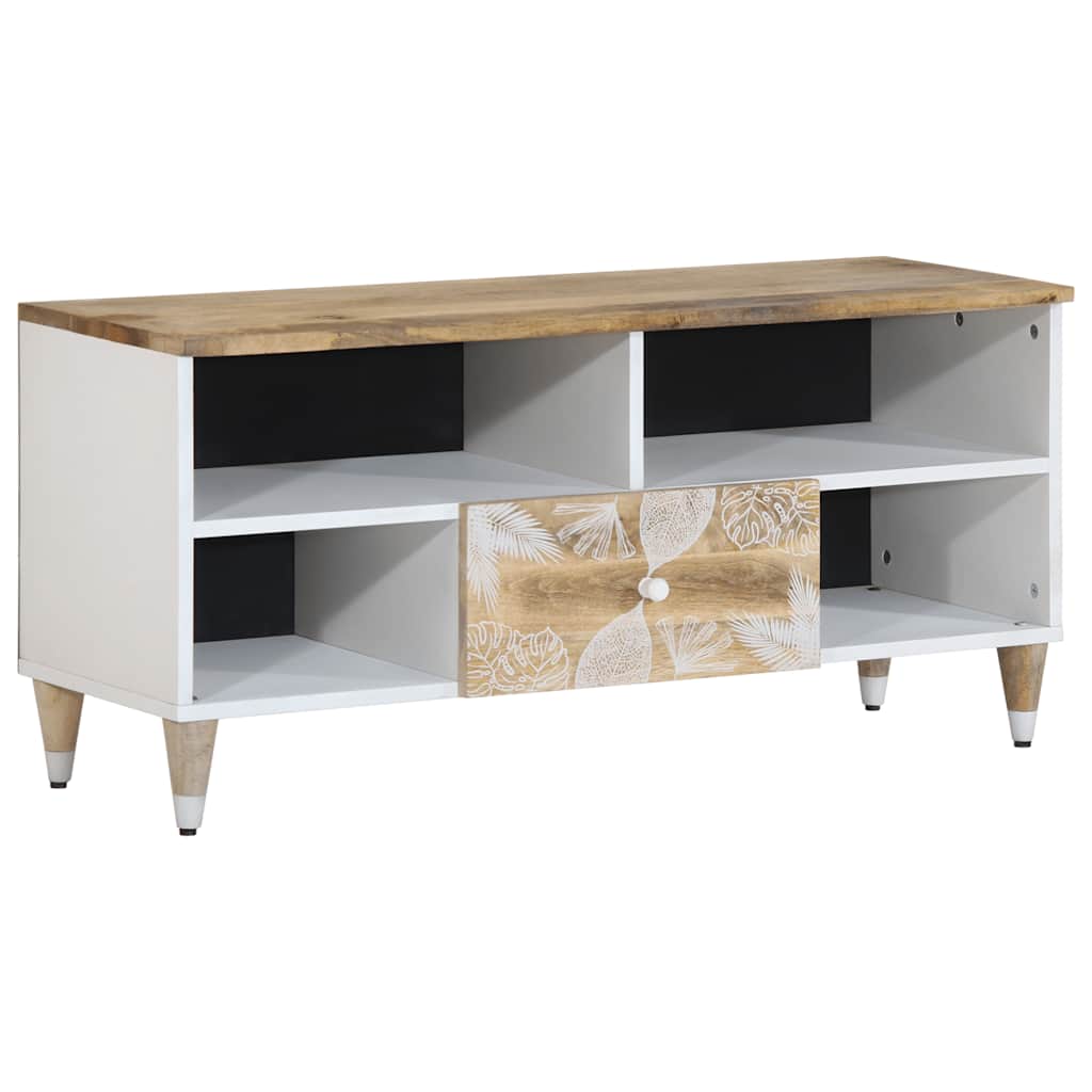 vidaXL TV Cabinet 100x33.5x46 cm Solid Wood Mango 1
