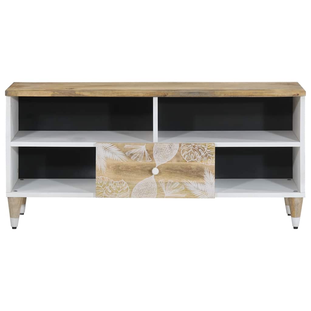 vidaXL TV Cabinet 100x33.5x46 cm Solid Wood Mango 2