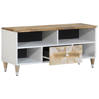 vidaXL TV Cabinet 100x33.5x46 cm Solid Wood Mango 3