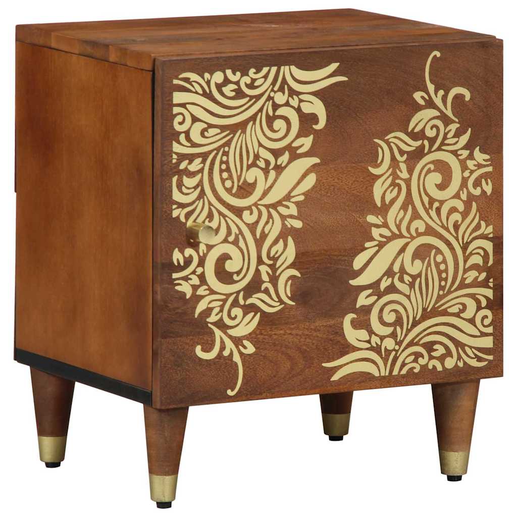 vidaXL Bedside Cabinet with Door 2 pcs Honey Brown 40 x 33 x 46 cm 2