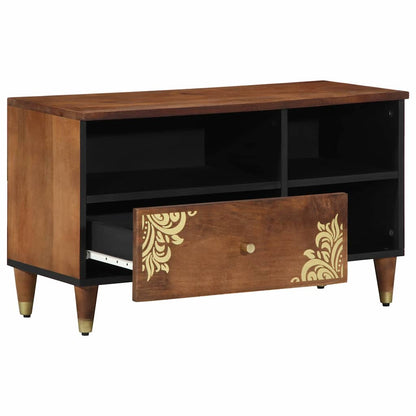 TV Cabinet with Drawer 80 x 33 x 46 cm Solid Mango Wood Honey brown