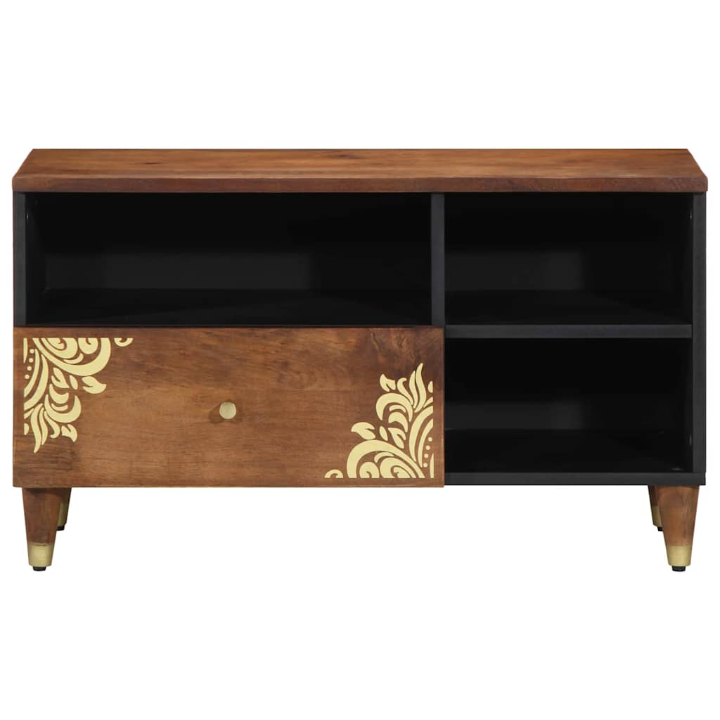 TV Cabinet with Drawer 80 x 33 x 46 cm Solid Mango Wood Honey brown