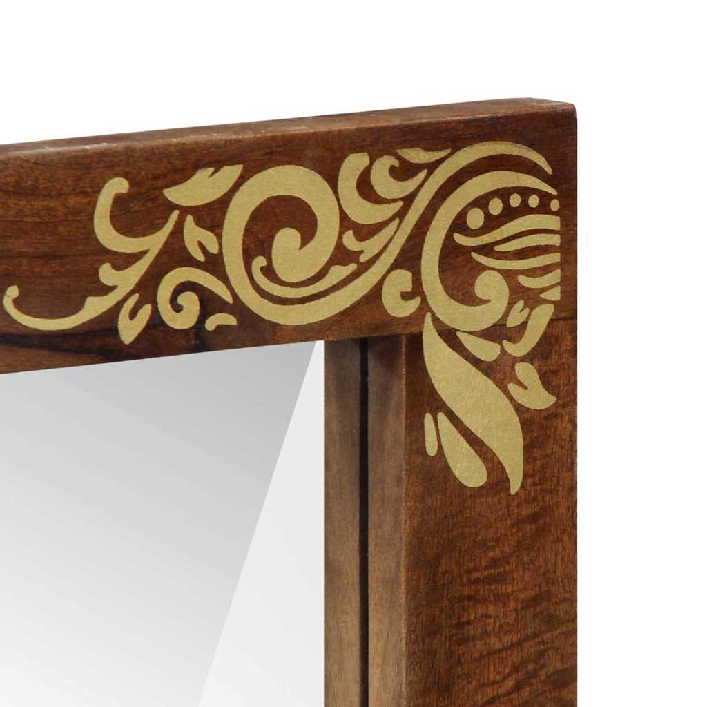 vidaXL Bathroom Mirror Honey Brown 70 x 50 x 2.5 cm 4