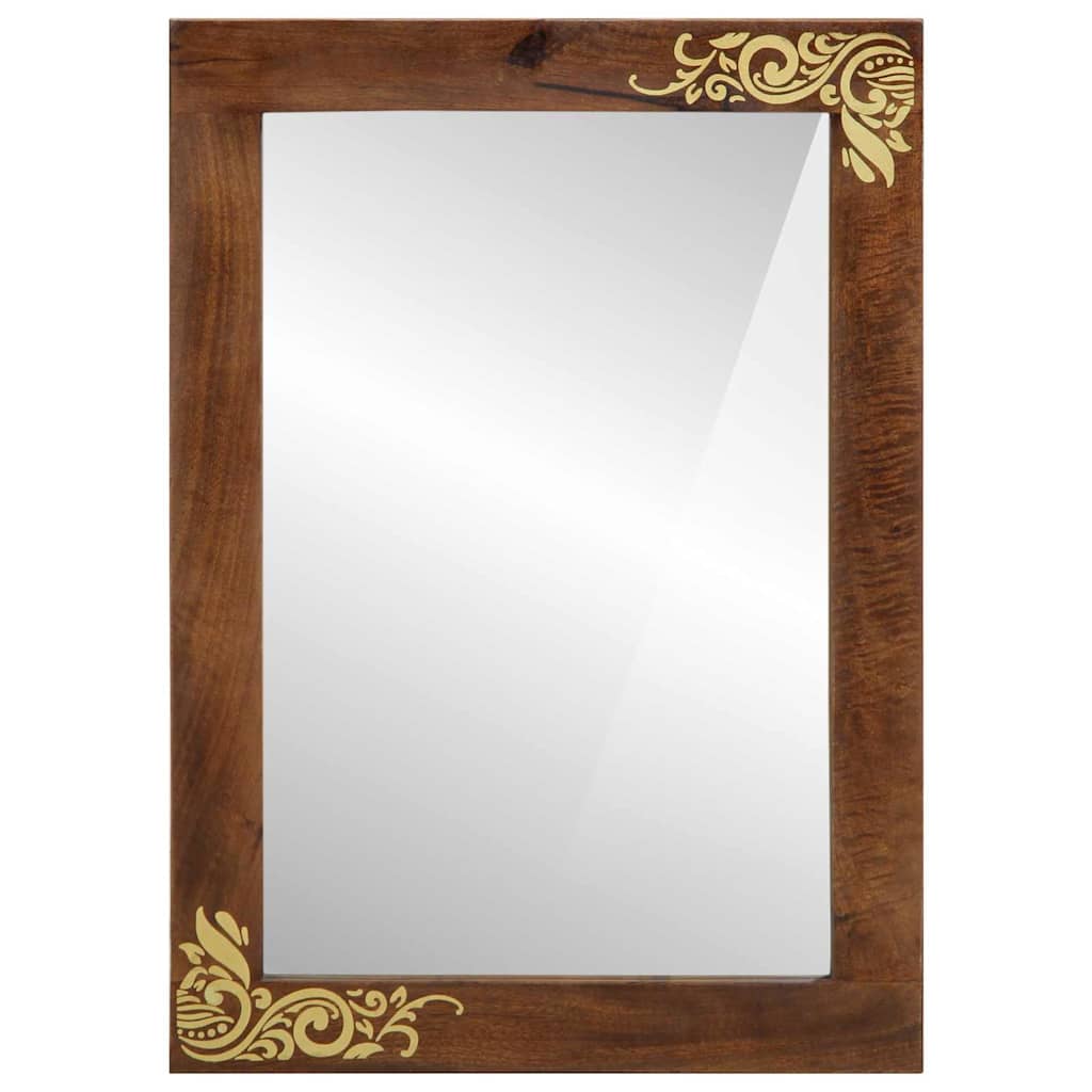 vidaXL Bathroom Mirror Honey Brown 70 x 50 x 2.5 cm 2