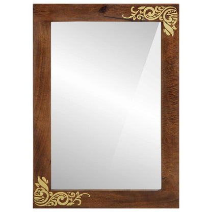 vidaXL Bathroom Mirror Honey Brown 70 x 50 x 2.5 cm 2