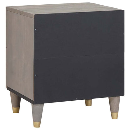 vidaXL Bedside Cabinet Grey 40 x 33 x 46 cm Solid Mango Wood 5