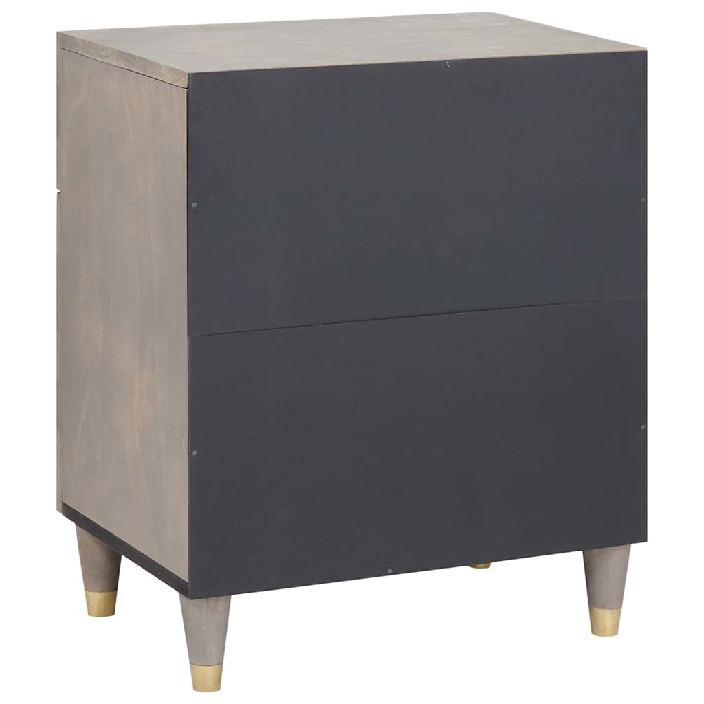 vidaXL Bedside Cabinet with Door Grey 50 x 33 x 60 cm Solid Mango Wood 5