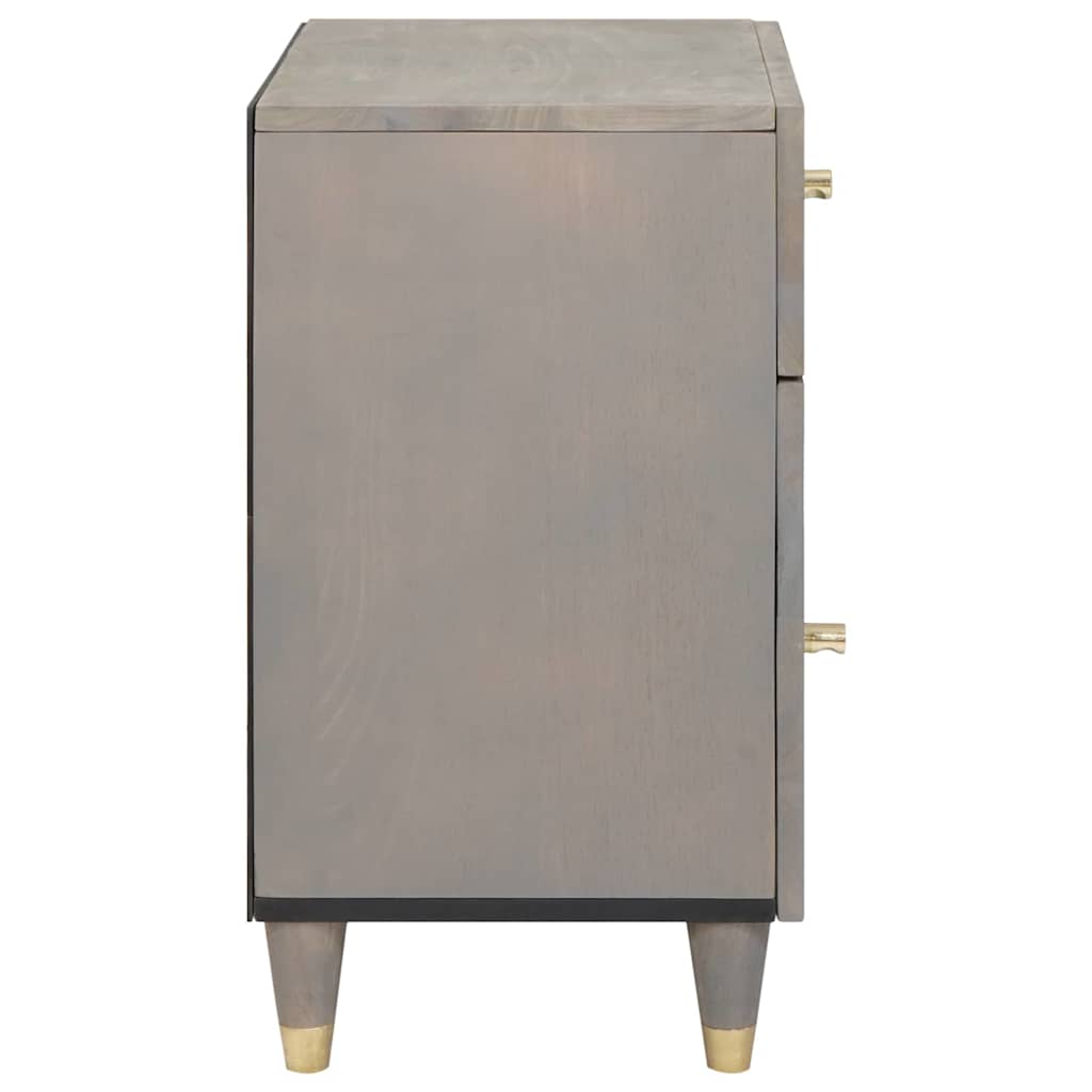 vidaXL Bedside Cabinet with Door Grey 50 x 33 x 60 cm Solid Mango Wood 4
