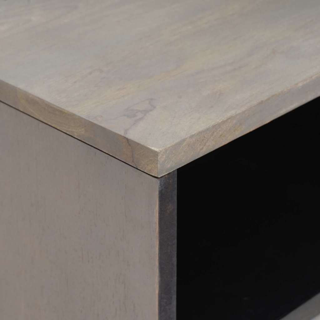 vidaXL Bedside Cabinet Grey 50 x 33 x 62 cm Solid Mango Wood 6