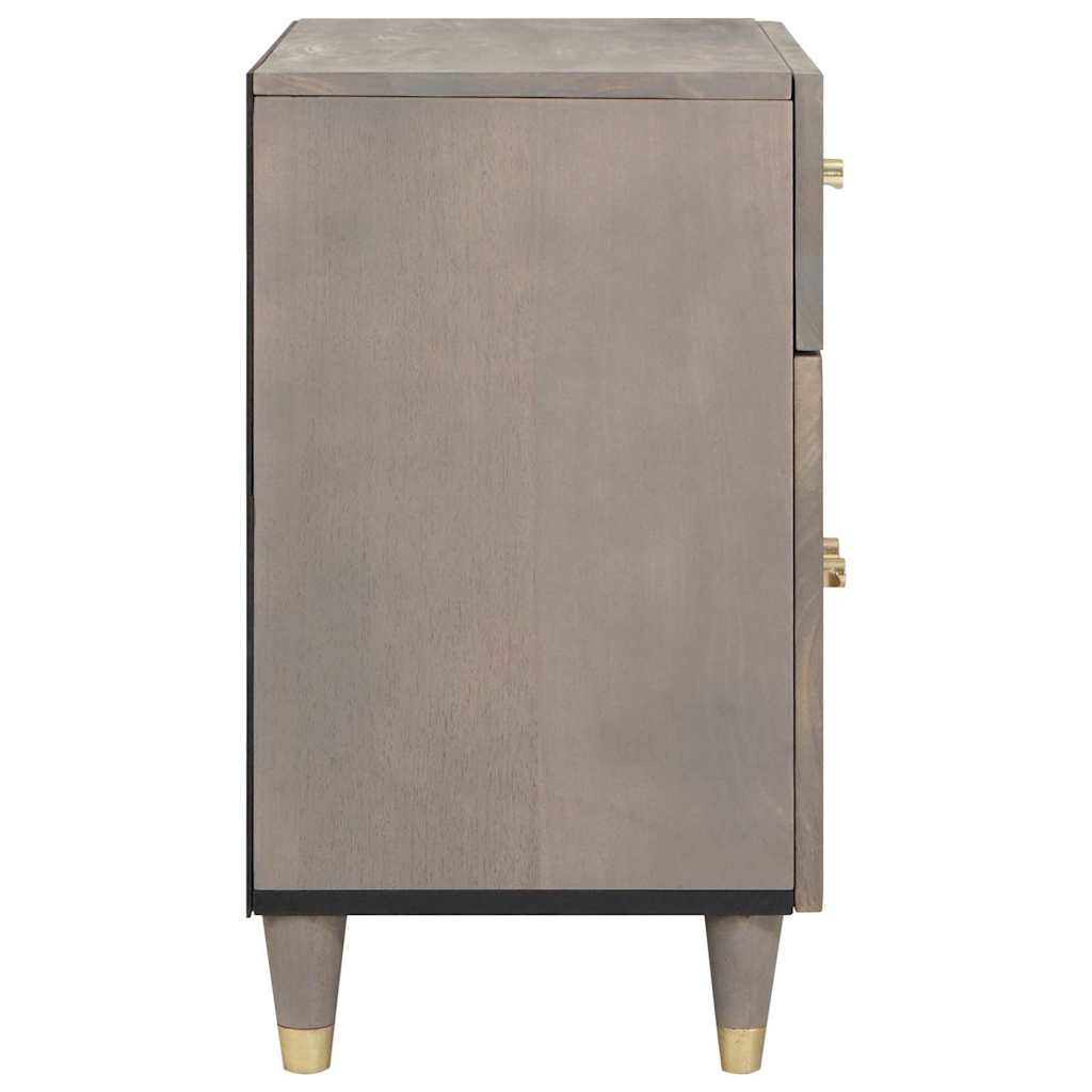 vidaXL Bedside Cabinet with Door Grey 50 x 33 x 60 cm Solid Mango Wood 4