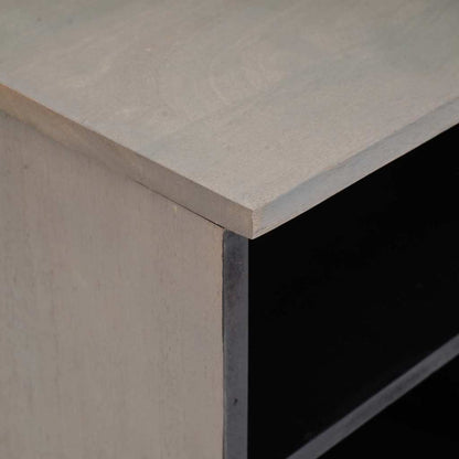 vidaXL TV Cabinet with Drawer Grey 100 x 33 x 46 cm Solid Mango Wood 6
