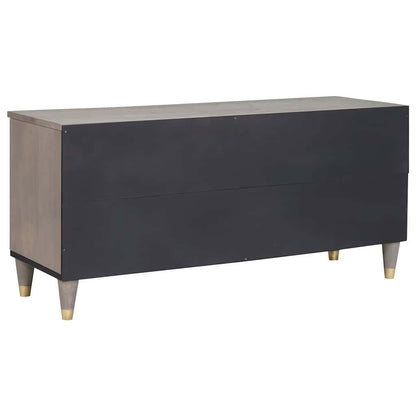 vidaXL TV Cabinet with Drawer Grey 100 x 33 x 46 cm Solid Mango Wood 5