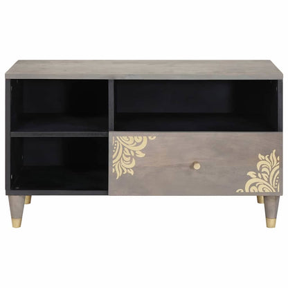 TV Cabinet with Drawer 80 x 33 x 46 cm Solid Mango Wood Grey