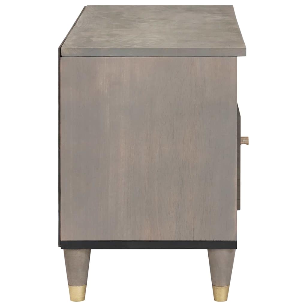 vidaXL TV Cabinet with Drawer Grey 80 x 33 x 46 cm Solid Mango Wood 4
