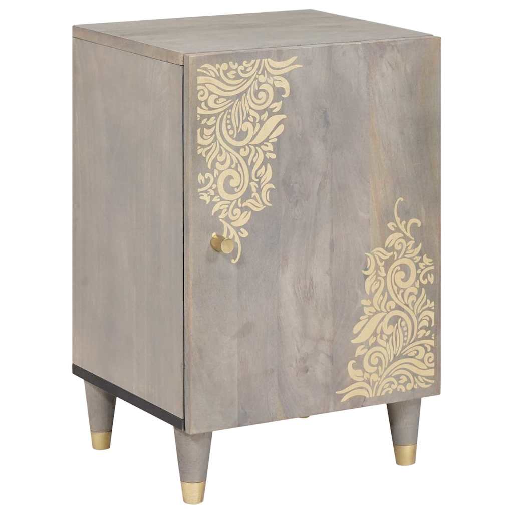 vidaXL Bathroom Cabinet Grey 38 x 33 x 58 cm Solid Mango Wood 2