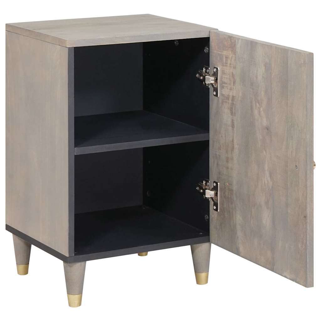 vidaXL Bathroom Cabinet Grey 38 x 33 x 58 cm Solid Mango Wood 3