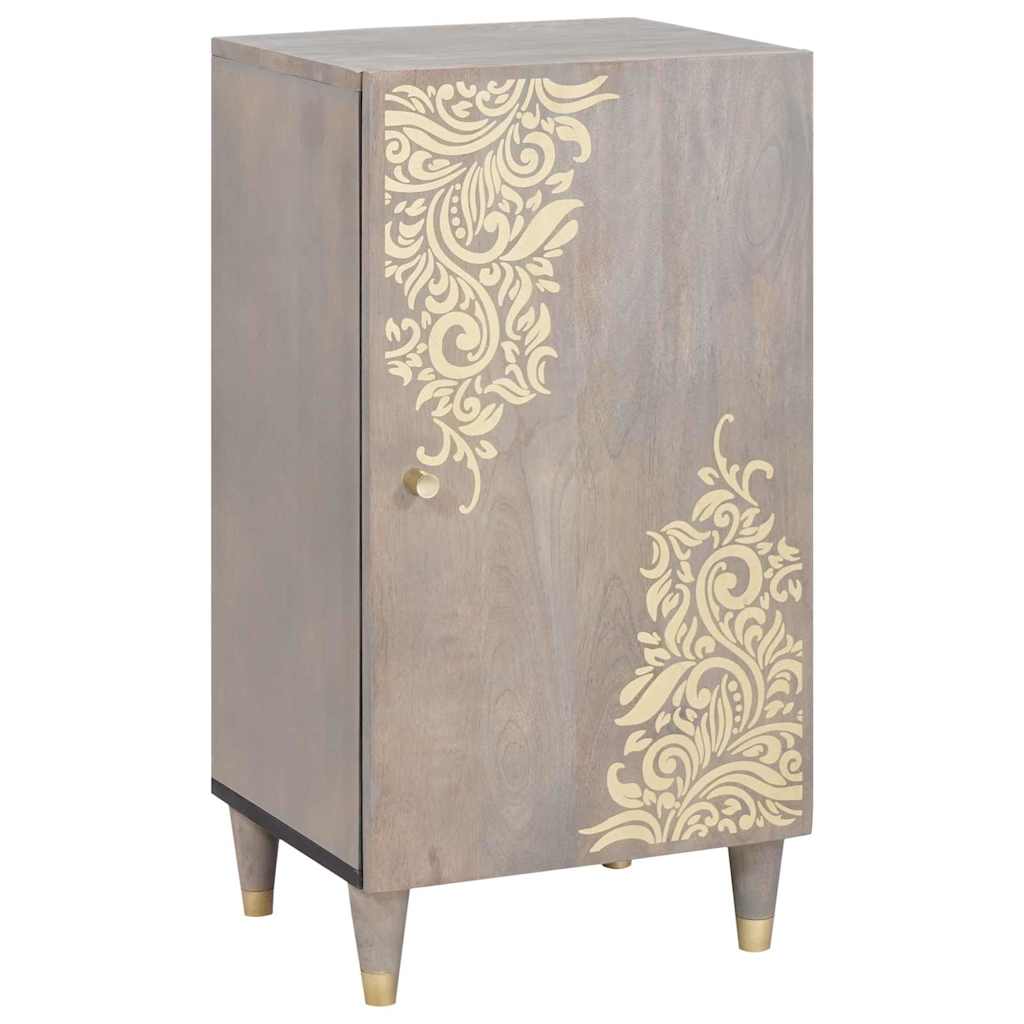vidaXL Sideboard Grey and Gold 40 x 33 x 75 cm Solid Mango Wood 1