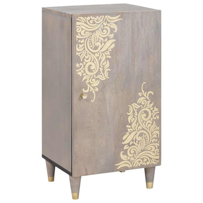 vidaXL Sideboard Grey and Gold 40 x 33 x 75 cm Solid Mango Wood 1