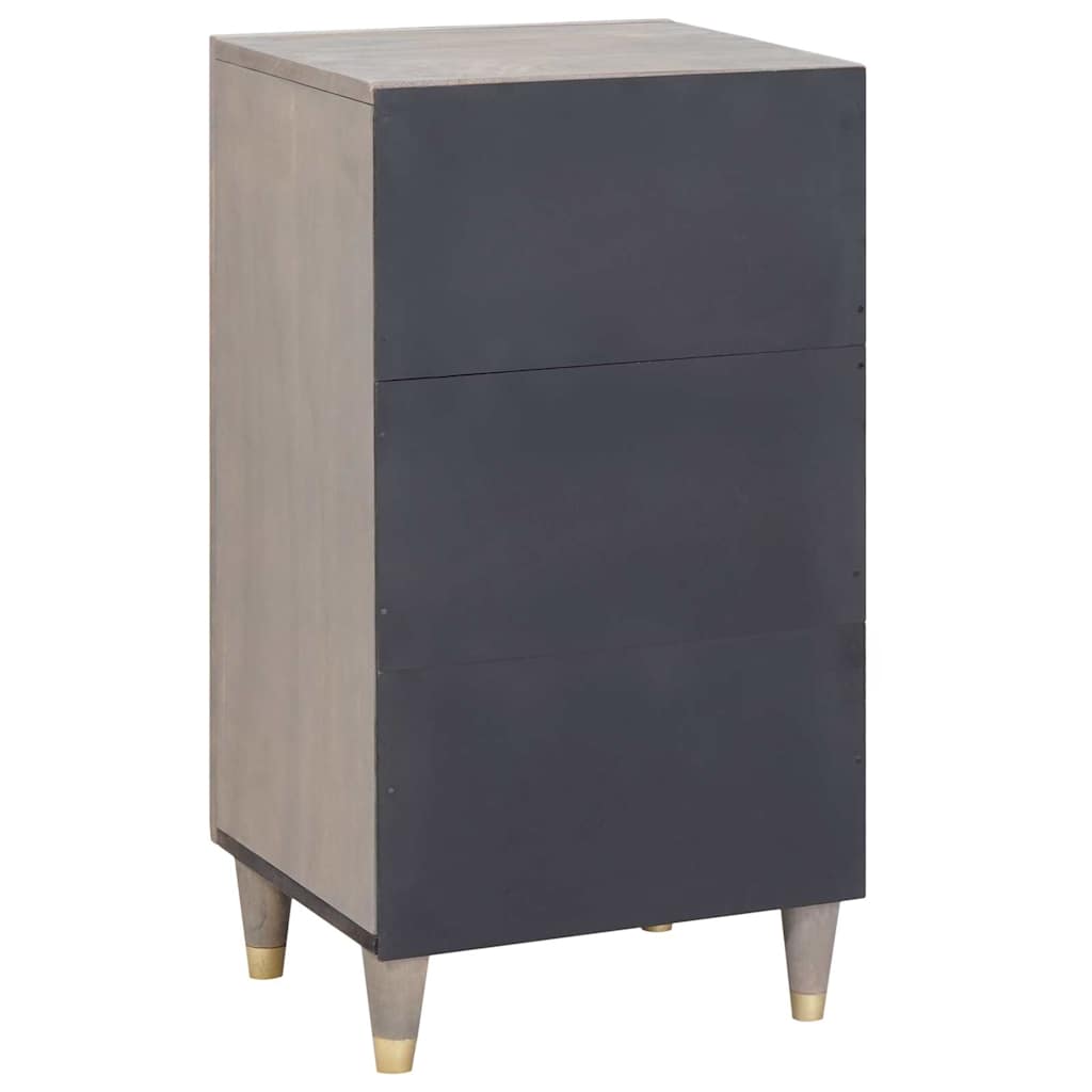 vidaXL Sideboard Grey and Gold 40 x 33 x 75 cm Solid Mango Wood 5