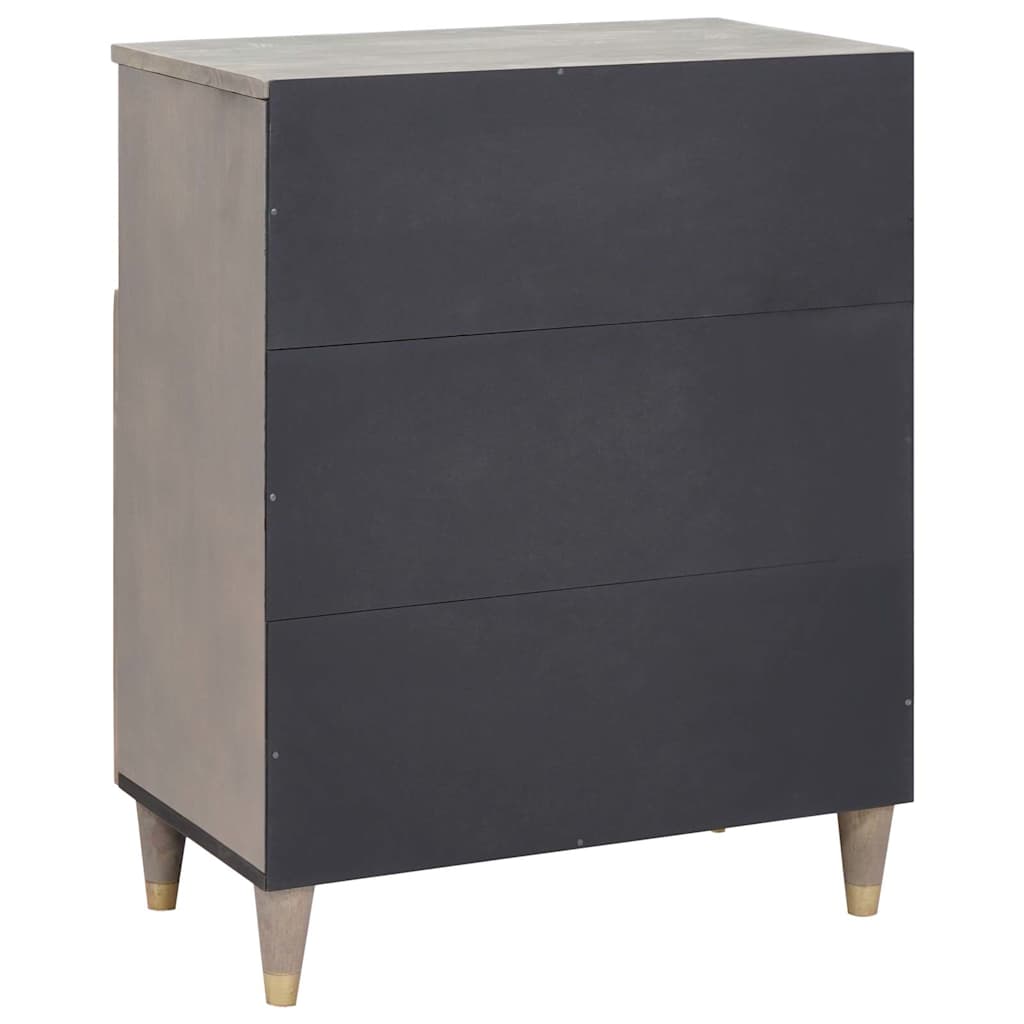 vidaXL Sideboard Grey and Gold 60 x 33 x 75 cm Solid Mango Wood 5