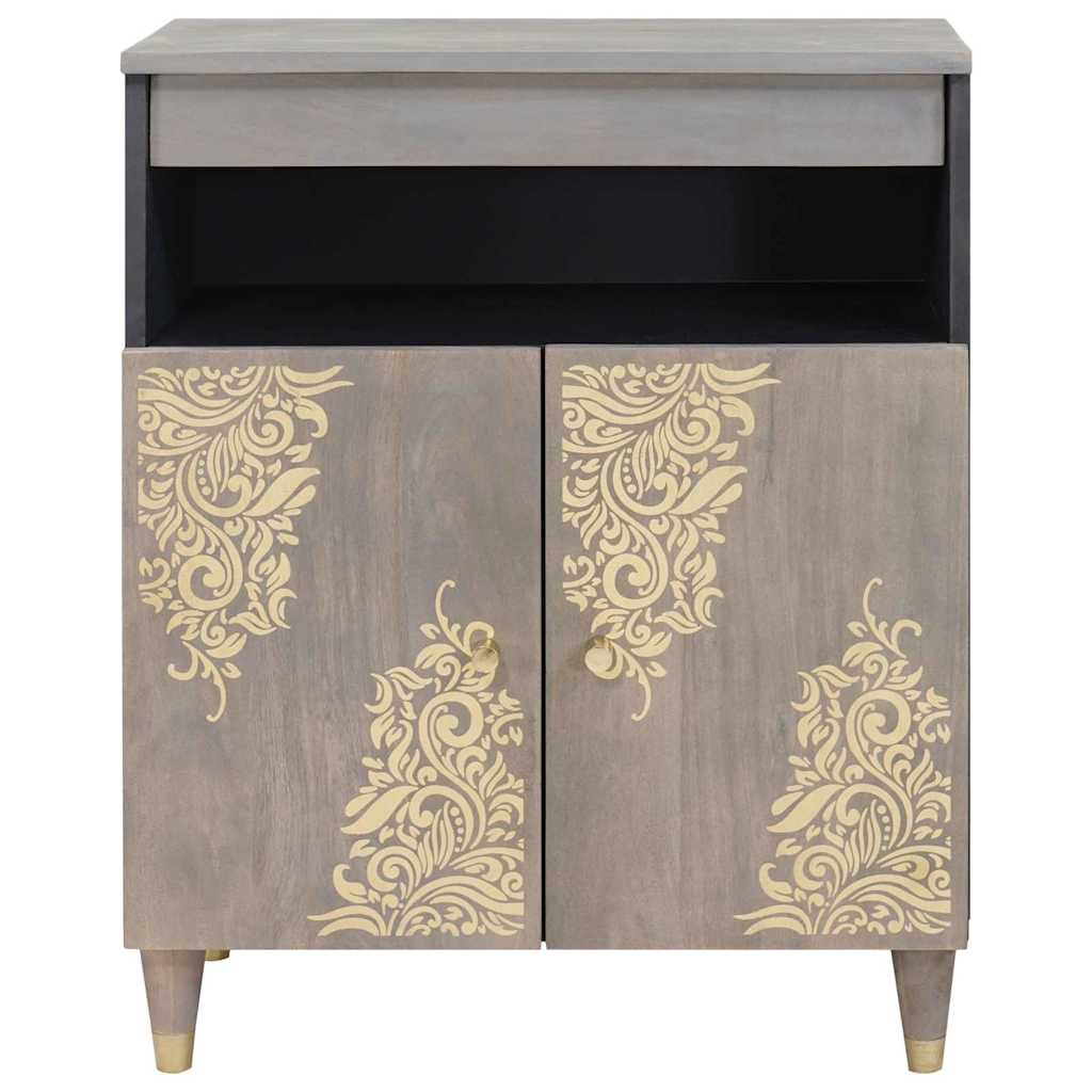 vidaXL Sideboard Grey and Gold 60 x 33 x 75 cm Solid Mango Wood 3