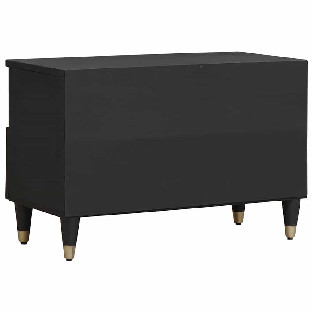 vidaXL TV Cabinet with Drawer Black 70 x 33 x 46 cm Solid Mango Wood 5