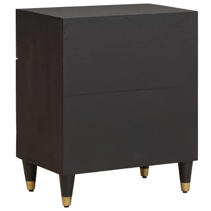 vidaXL Bedside Cabinet with Door with Drawer Black 50 x 33 x 60 cm 5