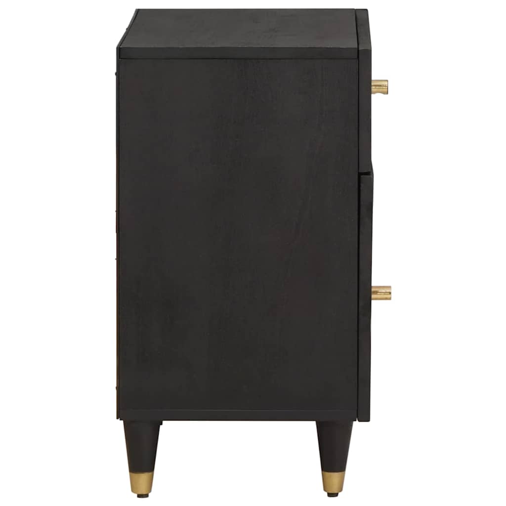 vidaXL Bedside Cabinet with Door with Drawer Black 50 x 33 x 60 cm 4