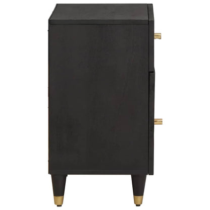 vidaXL Bedside Cabinet with Door with Drawer Black 50 x 33 x 60 cm 4